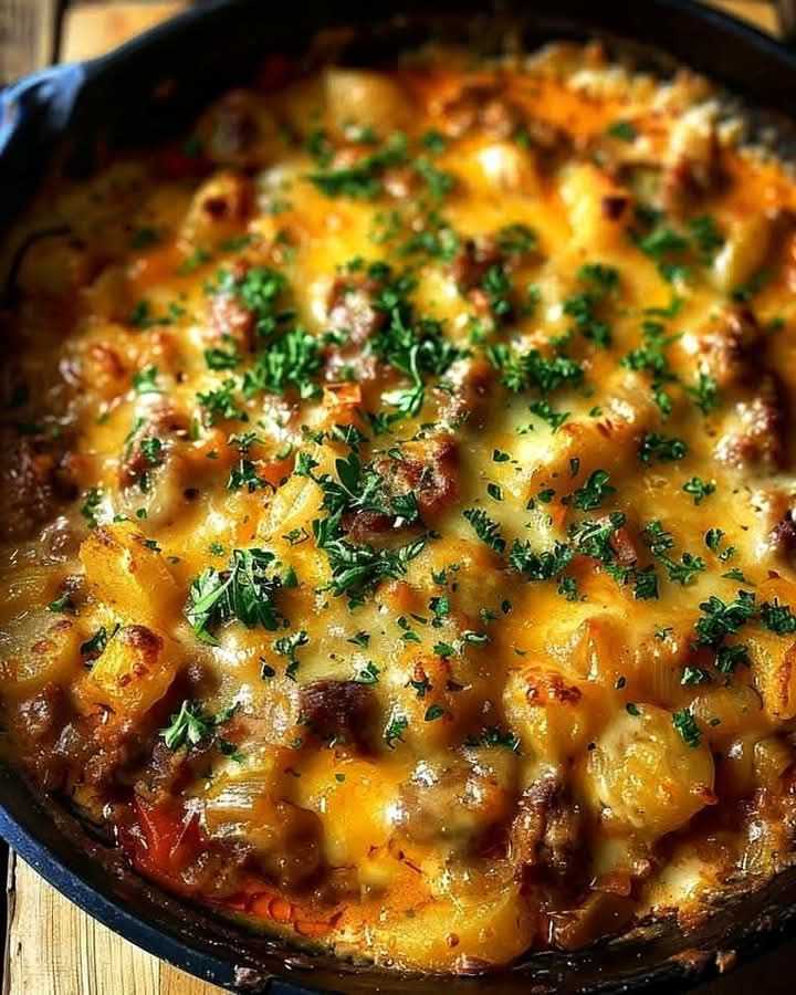 Cheesy One-Pot Beef and Potatoes Recipe