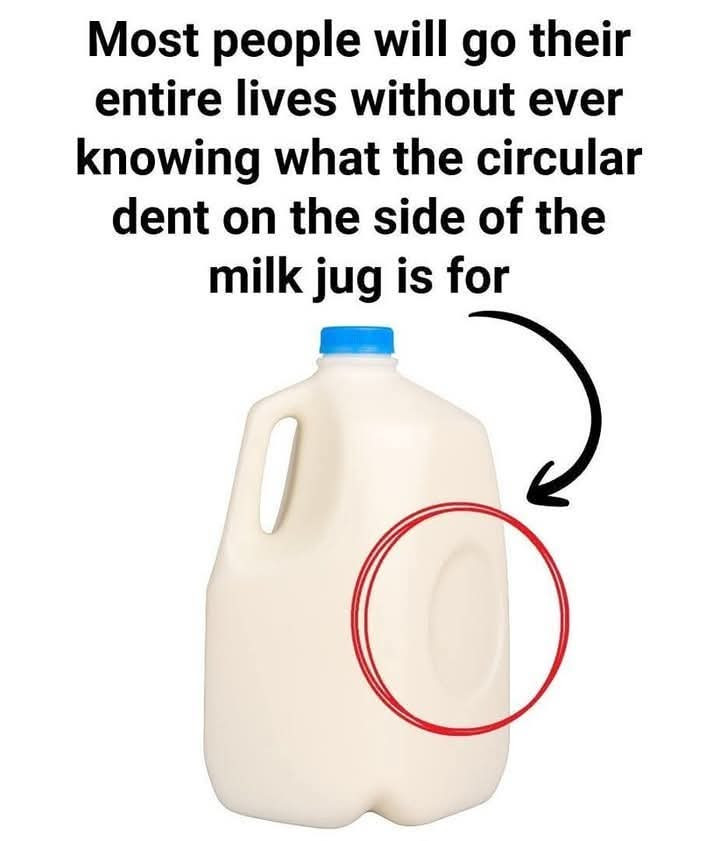 The Hidden Purpose of the Circular Dent on Milk Jugs: A Functional Design Feature