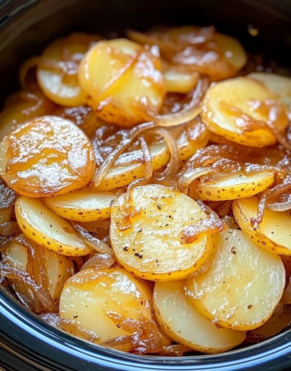 Slow Cooker Amish Savory Onion Potatoes