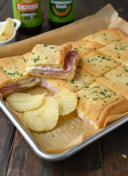 Hot Ham and Cheese Crescent Roll Sandwiches
