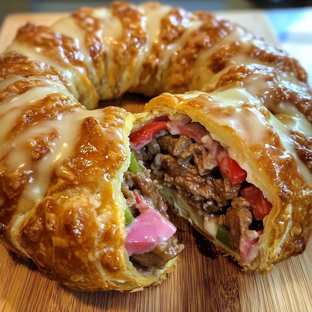Philly Cheese Steak Crescent Ring