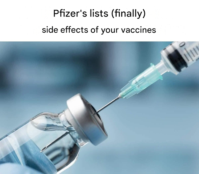 Pfizer (finally) releases the list of side effects of its vaccines.